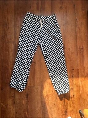 Black & White Checkerboard Jogger Sweat Pants